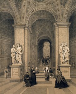 A escada sagrada do Santi Santi em Roma, ilustração do álbum &39;Roma dans sa grandeza&39;, 1870